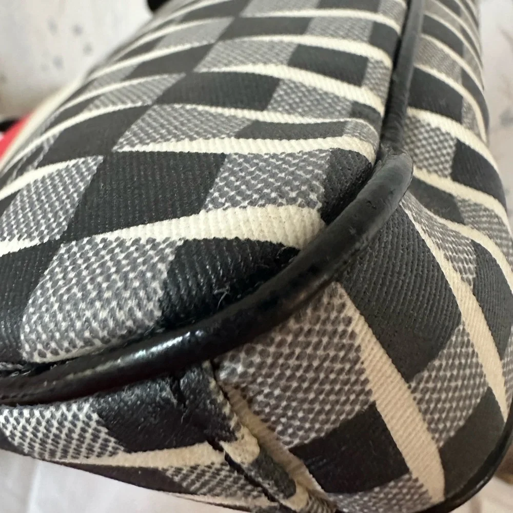 Kate Spade Checkered Laptop Bag with Red Storybook Lining